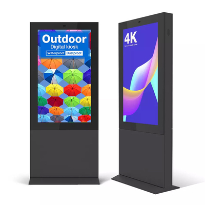 Boden, der wasserdichten 55 Zoll-Touch Screen Kiosk für Werbung steht