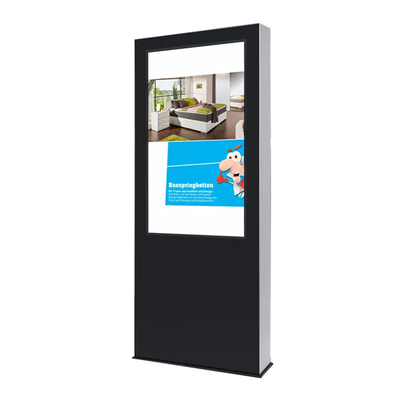Boden, der wasserdichten 55 Zoll-Touch Screen Kiosk für Werbung steht
