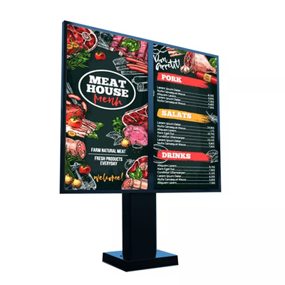 Boden, der wasserdichten 55 Zoll-Touch Screen Kiosk für Werbung steht