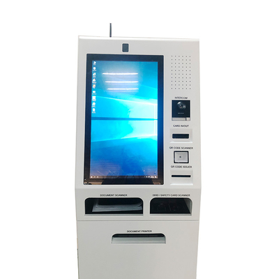 Boden, der 19 Druckselbstservice-Kiosk des Zoll-A4 mit Dokumenten-Scanner steht