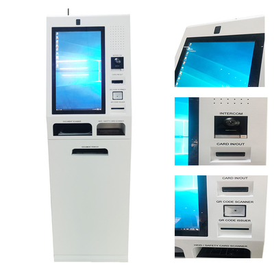Boden, der 19 Druckselbstservice-Kiosk des Zoll-A4 mit Dokumenten-Scanner steht
