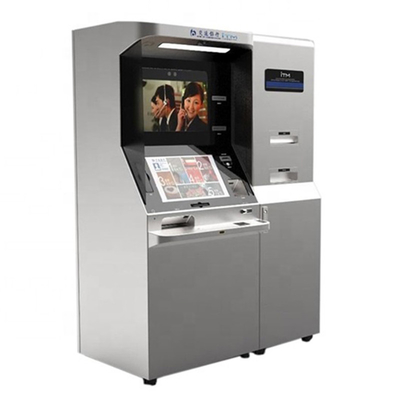 Doppelschirm-Bareinzahlungs-Kiosk-ATM-Erzähler-Maschine für Geld-Ablagerung treten zurück